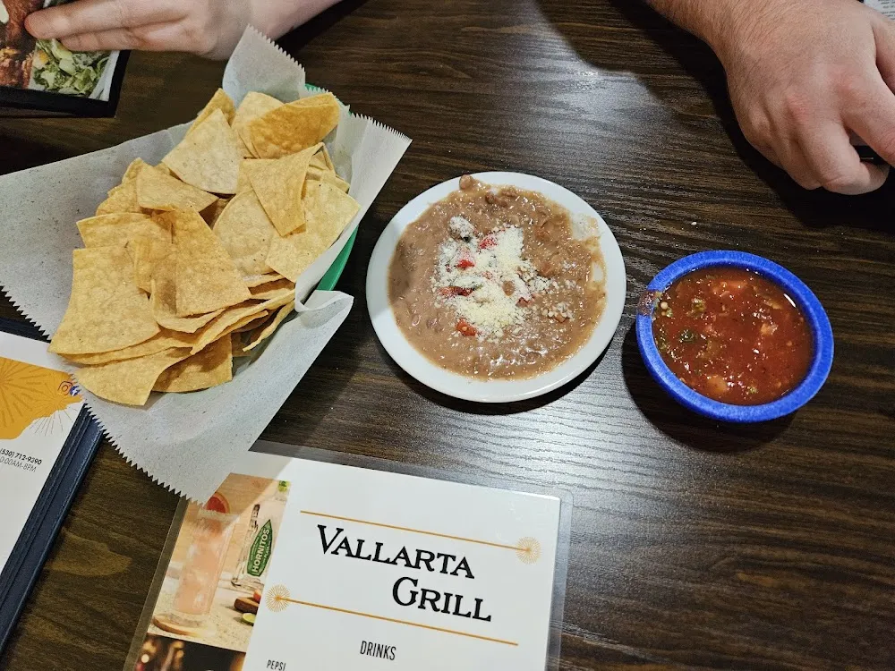 Chips and Salsa and Bean Dip